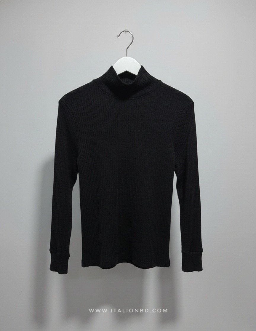 Ribbed High-Neck